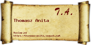 Thomasz Anita névjegykártya